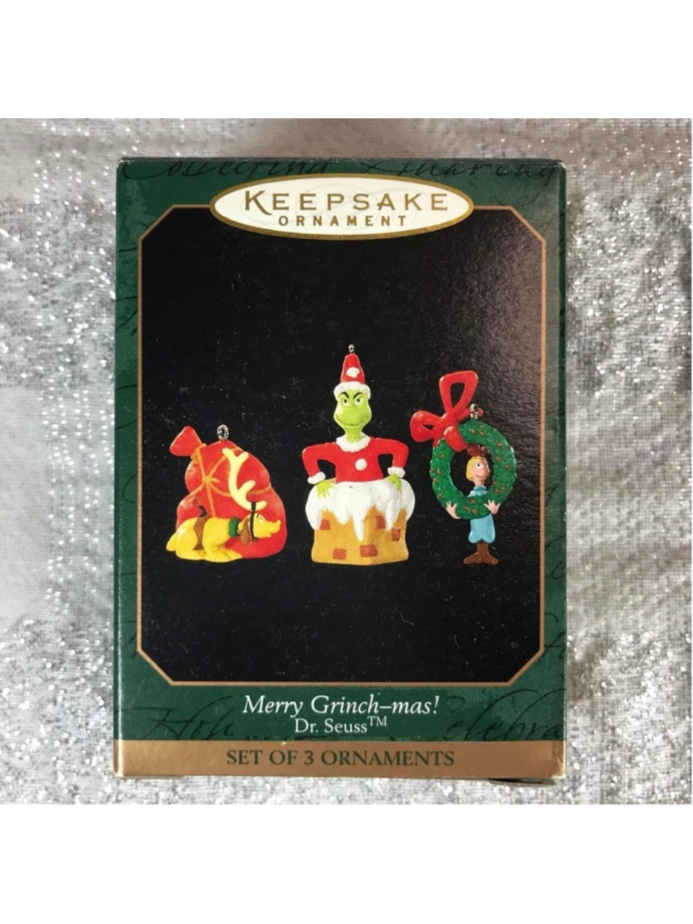 1999 Hallmark Keepsake Merry Grinch-mas Dr Seuss 3pc Set Grinch Max Cindy Lou